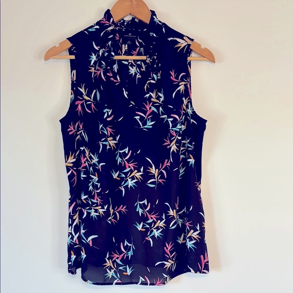 WORTHINGTON Floral Sleeveless Top Black - Picture 1 of 5
